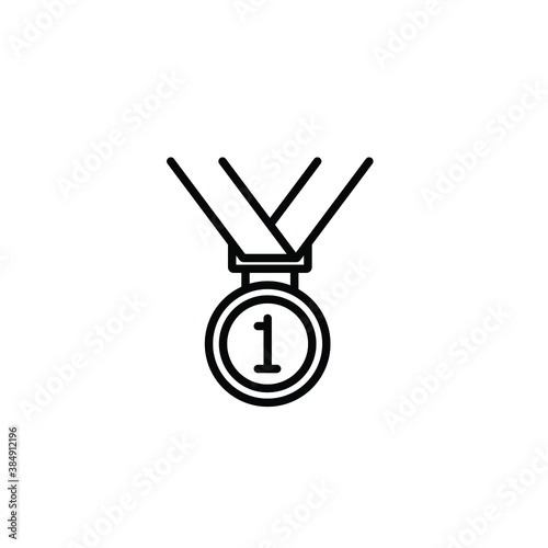 Reward medal thin icon vector