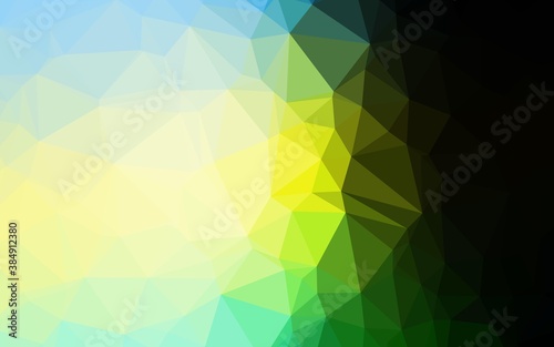 Dark Green  Yellow vector triangle mosaic template.