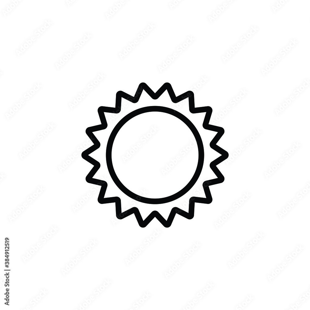 Sun thin icon vector Sun thin icon vector