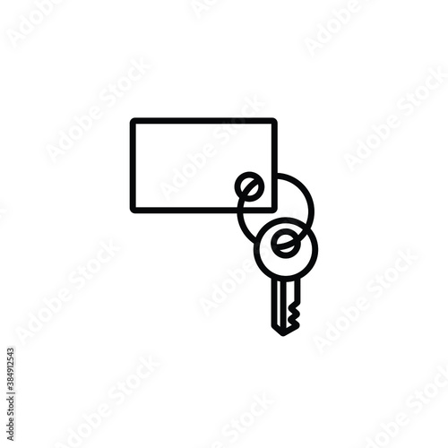 Key and keycard thin icon vector