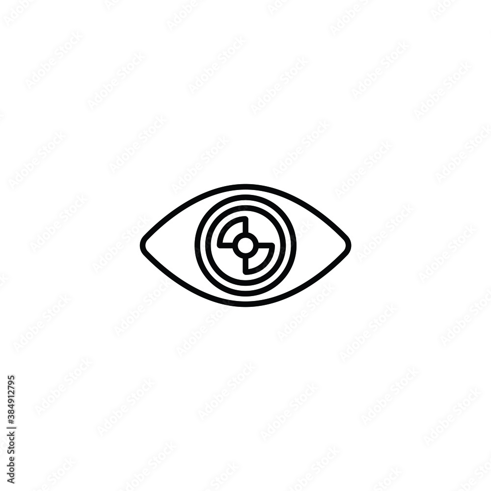 Eye scanning thin icon vector Eye scanning thin icon vector