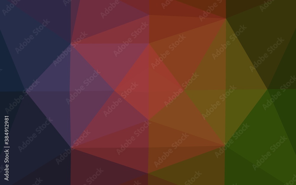 Dark Green, Red vector polygon abstract background.