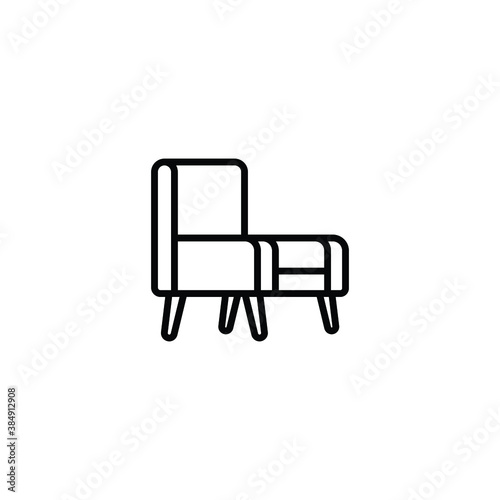 Sofa thin icon vector