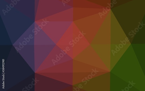 Dark Green  Red vector polygon abstract background.