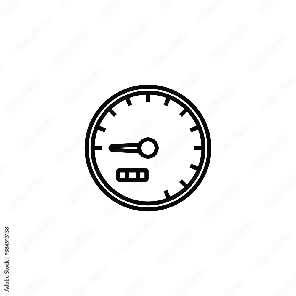 Car speed gauge thin icon vector Car speed gauge thin icon vector