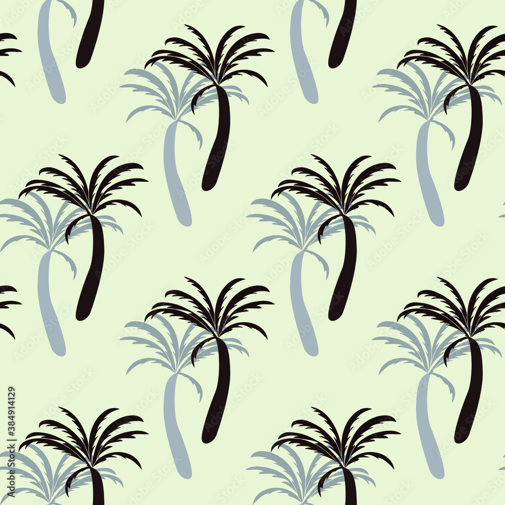 seamless coconut tree design pattern on background