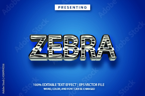 editable text effect-zebra animal motif
