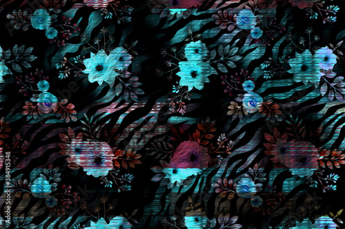 floral pattern with foil texture