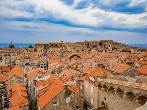 Clouds over city old town