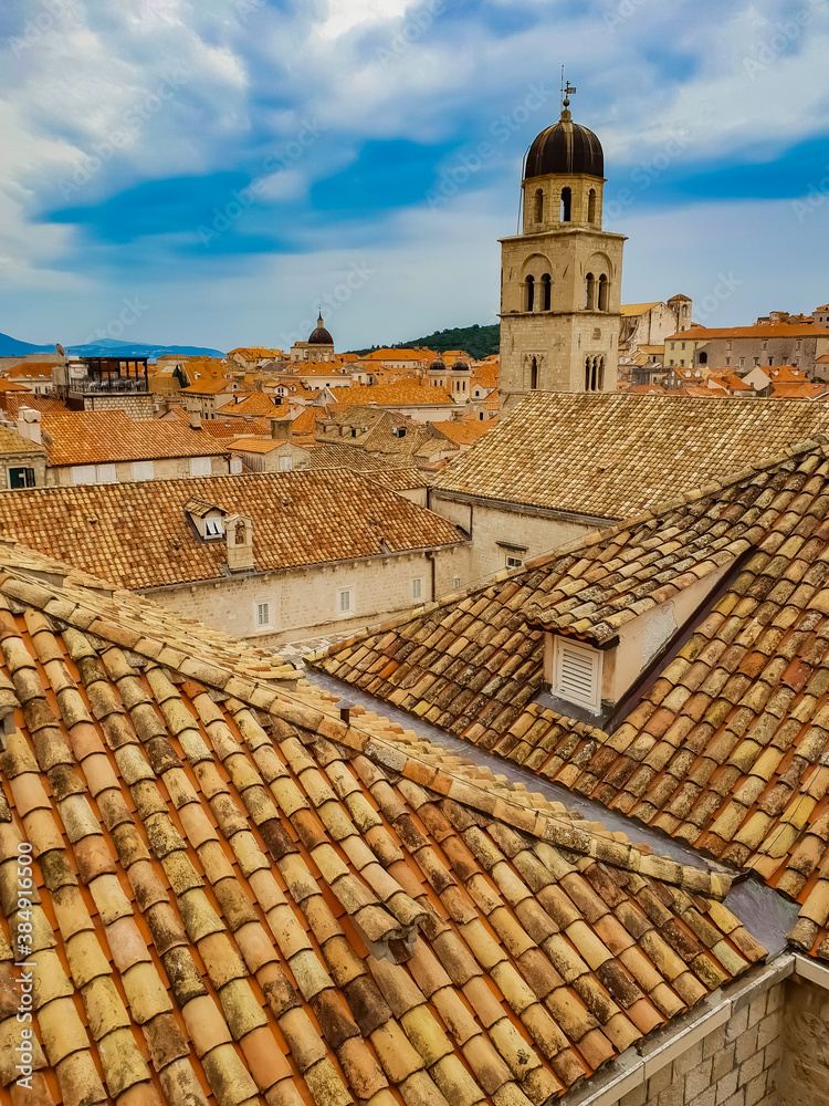 view of the roofs of the town