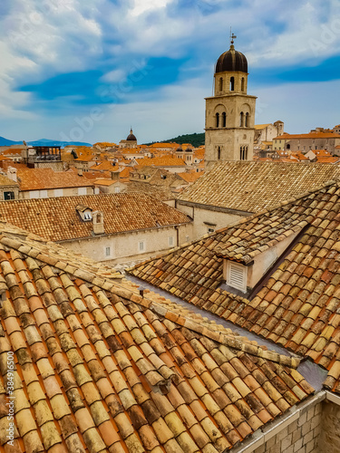 view of the roofs of the town