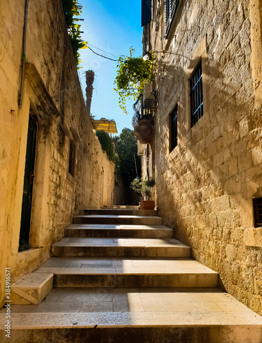 narrow street with stairs in Dubrovnik