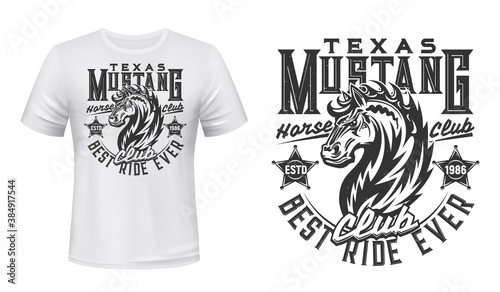 Fotografia Wild mustang stallion t-shirt vector print