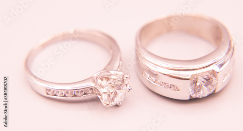 The diamond silver ring for wedding 