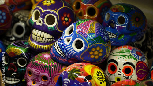 mexican handicrafts  ceramic skulls  Day of the Dead  Mexico                