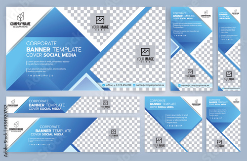 Set of Web banners templates, Standard sizes with space. Vector illustration