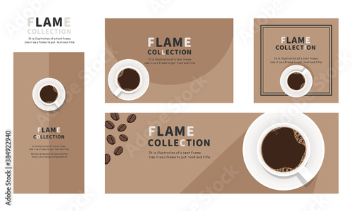 コーヒー　バナー　フレーム　セット