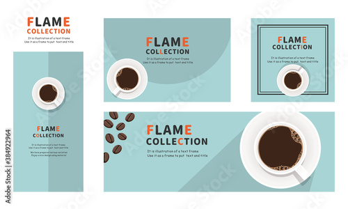 コーヒー　バナー　フレーム　セット