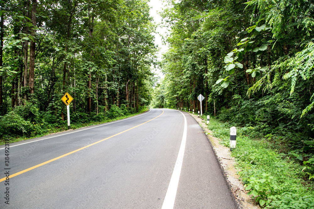 Country road pass through the forest, Country road pass through the forest,