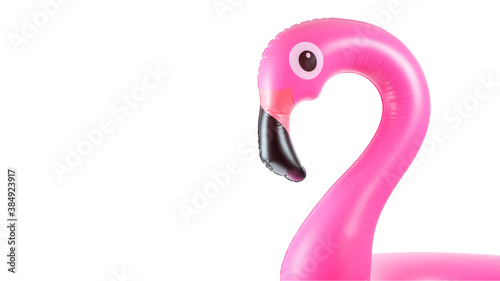 Flamingo icon. Pink pool inflatable flamingo for summer beach isolated on white background. Trendy summer concept.
