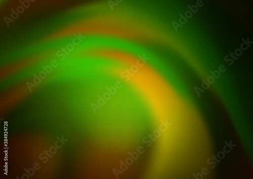 Dark Green, Yellow vector blurred shine abstract pattern.
