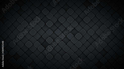 Black rhombus pattern 3D render illustration
