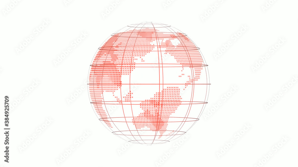 New red color 3d background technology icon on white background,3d earth on white background New red color 3d background technology icon on white background,3d earth on white background