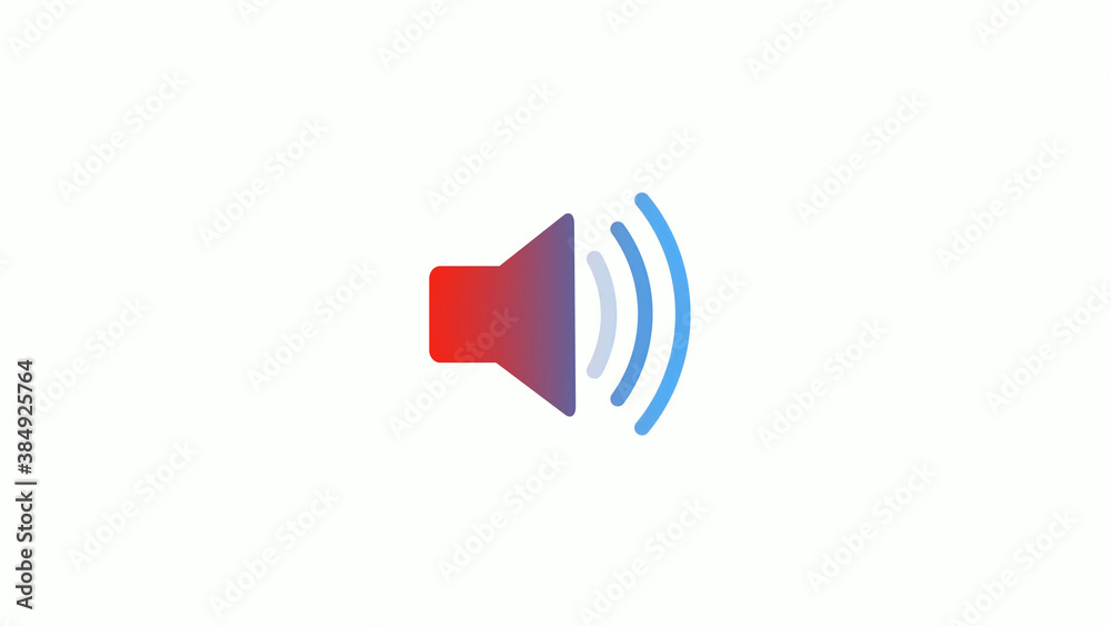 Amazing red & aqua color gradient speaker icon on white background, Speaker icon Amazing red & aqua color gradient speaker icon on white background, Speaker icon
