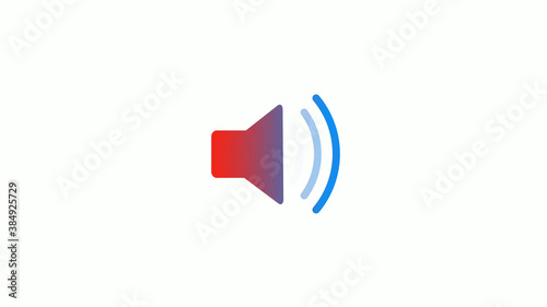 Amazing red & aqua color gradient speaker icon on white background, Speaker icon