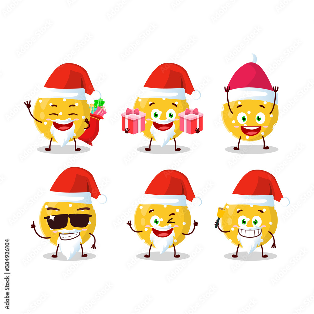 Santa Claus emoticons with christmas ball yellow cartoon character