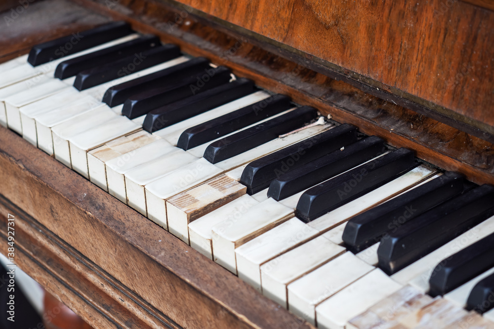 Close up old Piano key for background photo. Selective focus. Close up old Piano key for background photo. Selective focus.