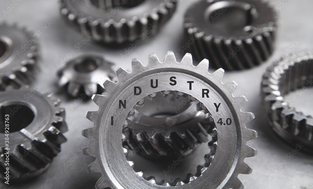 Metal gears mechanism. Industry 4.0 Metal gears mechanism. Industry 4.0
