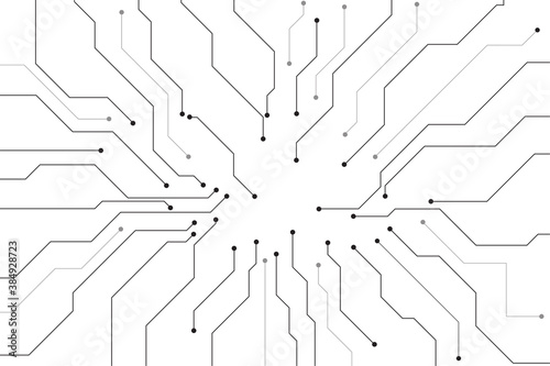 Abstract futuristic circuit board Illustration, Circuit board with various technology elements. Circuit board pattern for technology background. Vector illustration