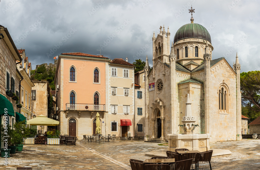 Herceg Novi town on the Boka Kotor Bay in Montenegro