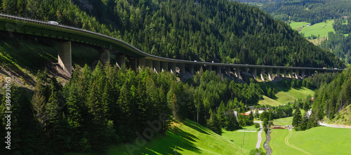 highway brennerautobahn on mountain brenner, tirol, austria photo