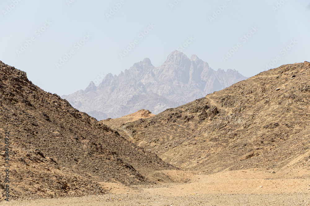 Hot desert with mountains in Egypt, Africa Hot desert with mountains in Egypt, Africa