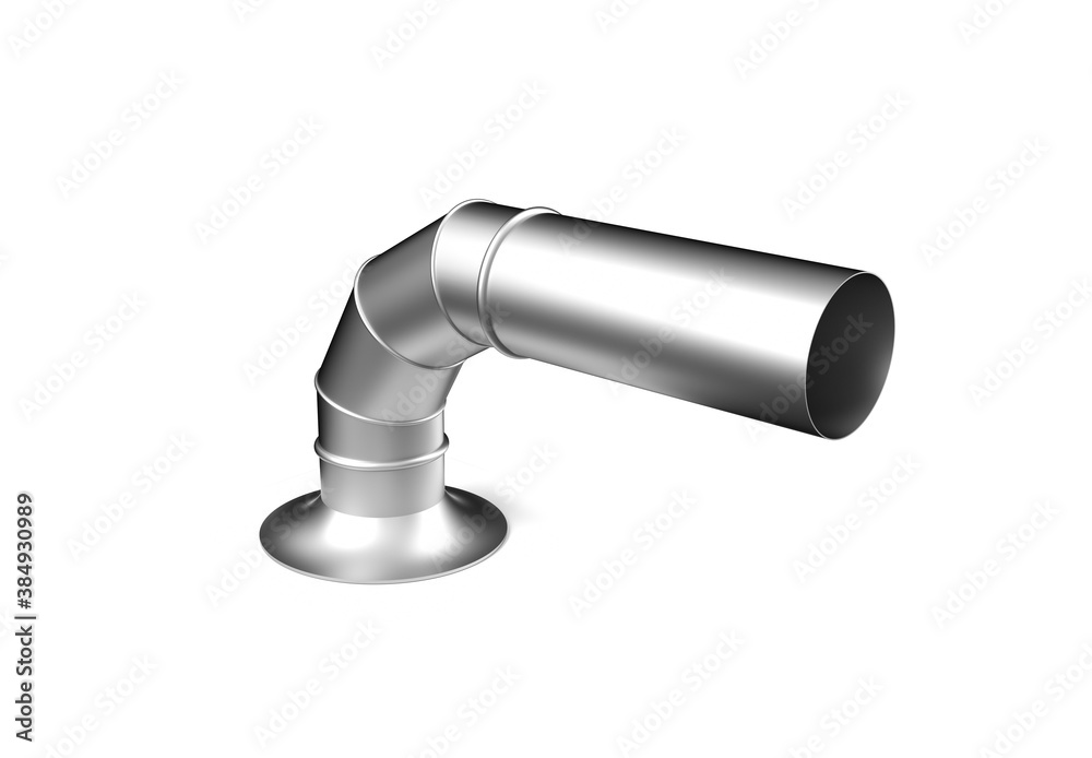 Stack of metal pipes. 3d rendering on white background Stack of metal pipes. 3d rendering on white background