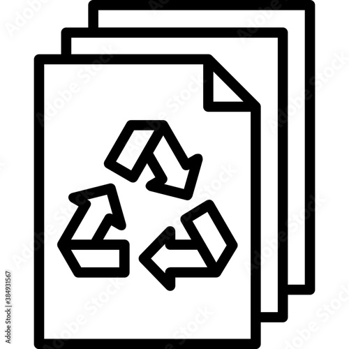 line icon for recycling paper