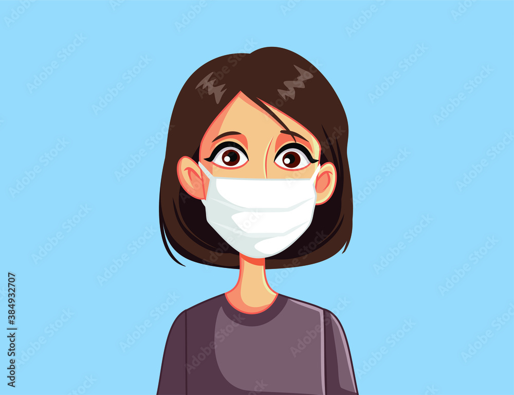 Woman Wearing Medical Surgical Face Mask Woman Wearing Medical Surgical Face Mask