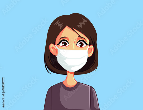 Woman Wearing Medical Surgical Face Mask
