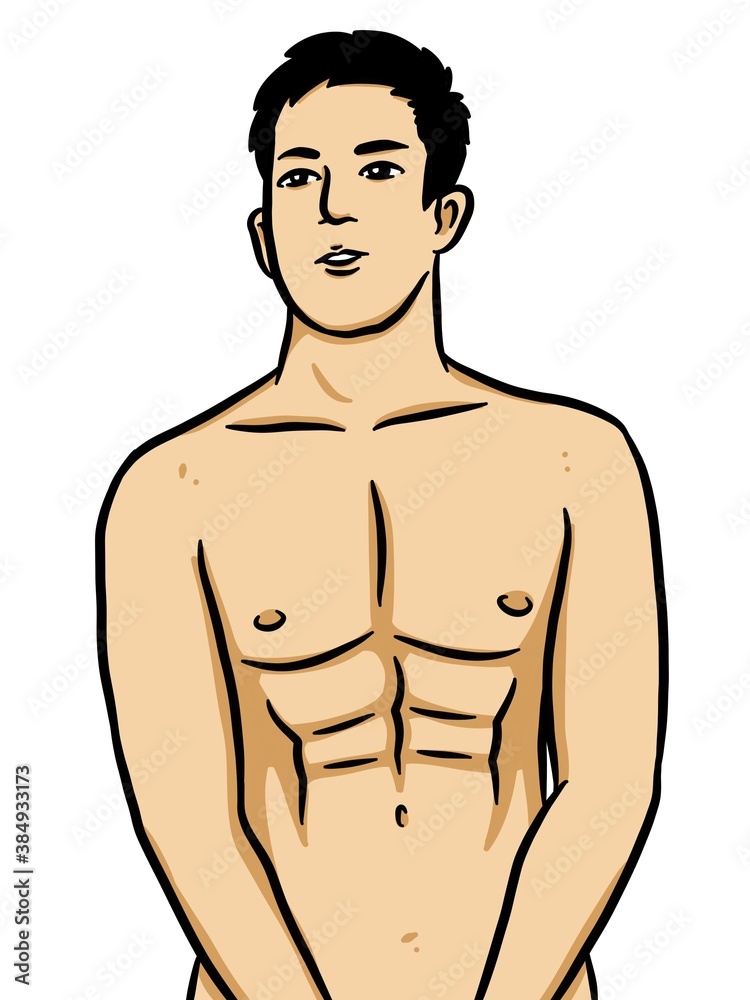 Fototapeta premium cartoon cute man on white background