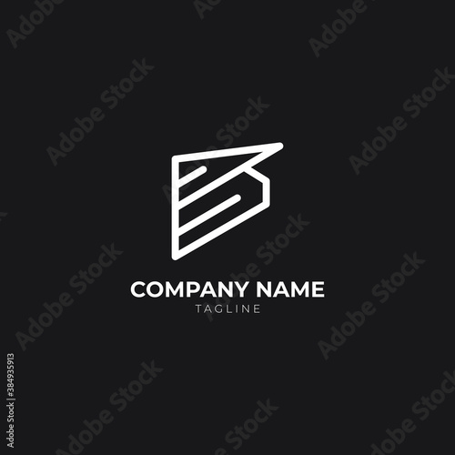 Lettermark, B alphabet logo vector for awesome bussines, company, startup or corporation identity