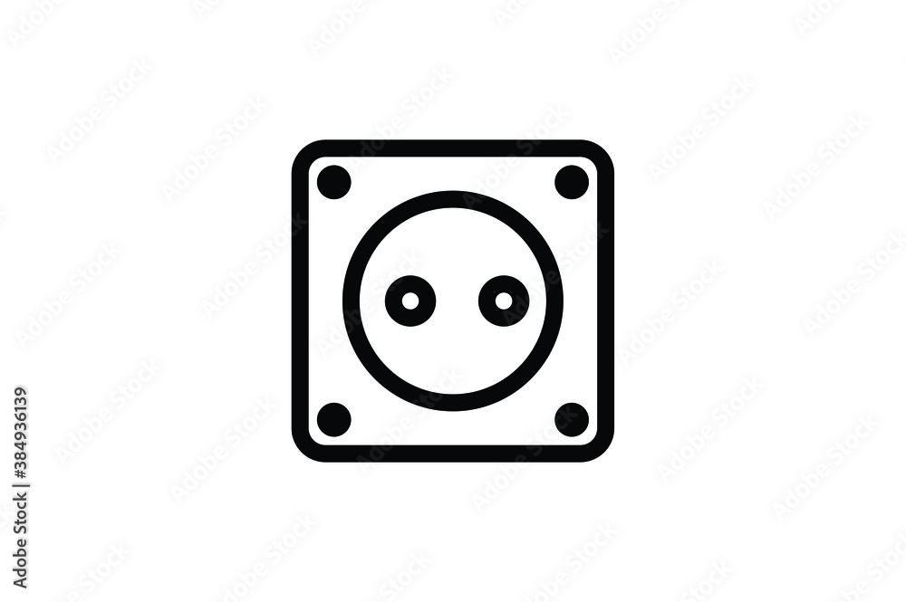 Ecology Outline Icon - Electric Socket Ecology Outline Icon - Electric Socket