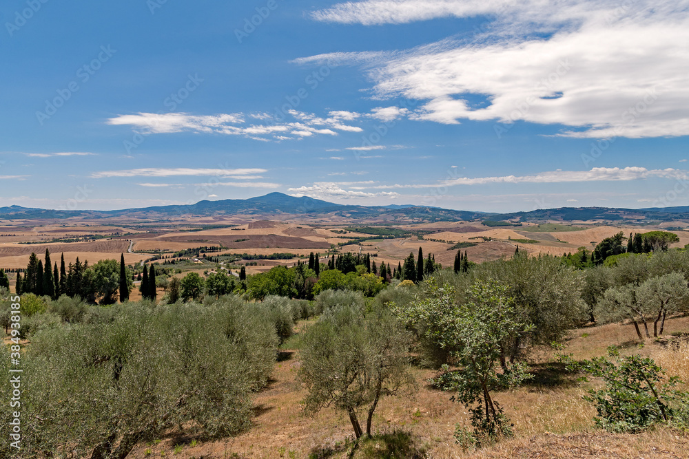 Landscape of the Tuscany Region in Italy near Pienza