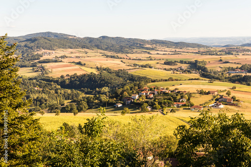 Usson, France. A small town in Auvergne, central France, views of the French countryside in Auvergne photo