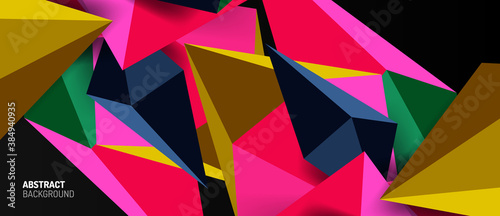 3d low poly abstract shape background vector illustration