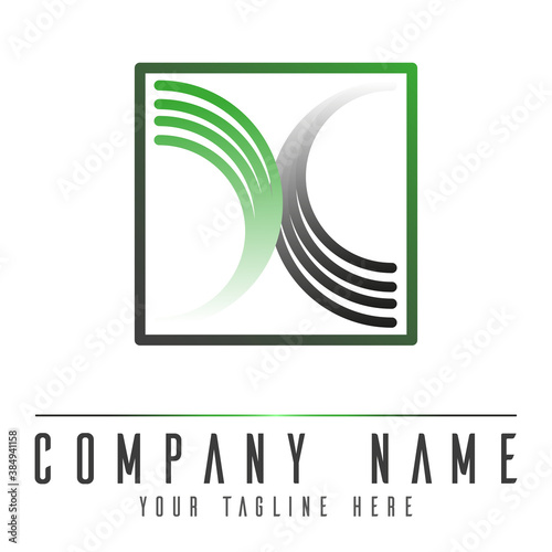 A simple square logo for a company using lines and a gradient.