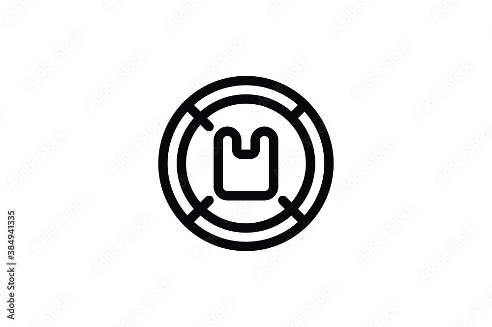 Ecology Outline Icon - Plastic Waste Ecology Outline Icon - Plastic Waste