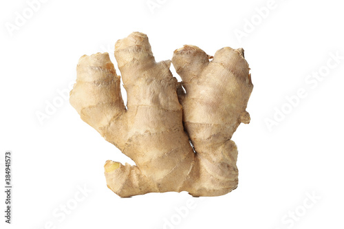 Fresh raw ginger isolated on white background