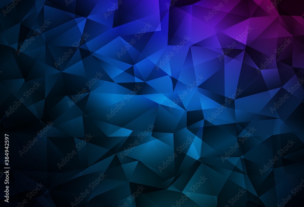 Dark Pink, Blue vector polygon abstract layout.